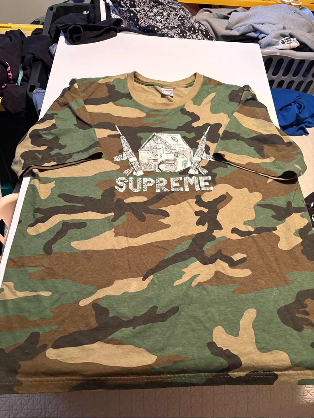 Supreme Camo Crewneck Tee - Olive Green Brown